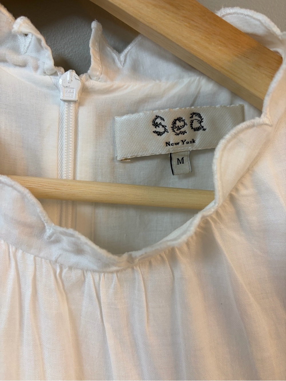 Sea New York White Scallop-Trim Tiered Mini Dress - Picture 2 of 4